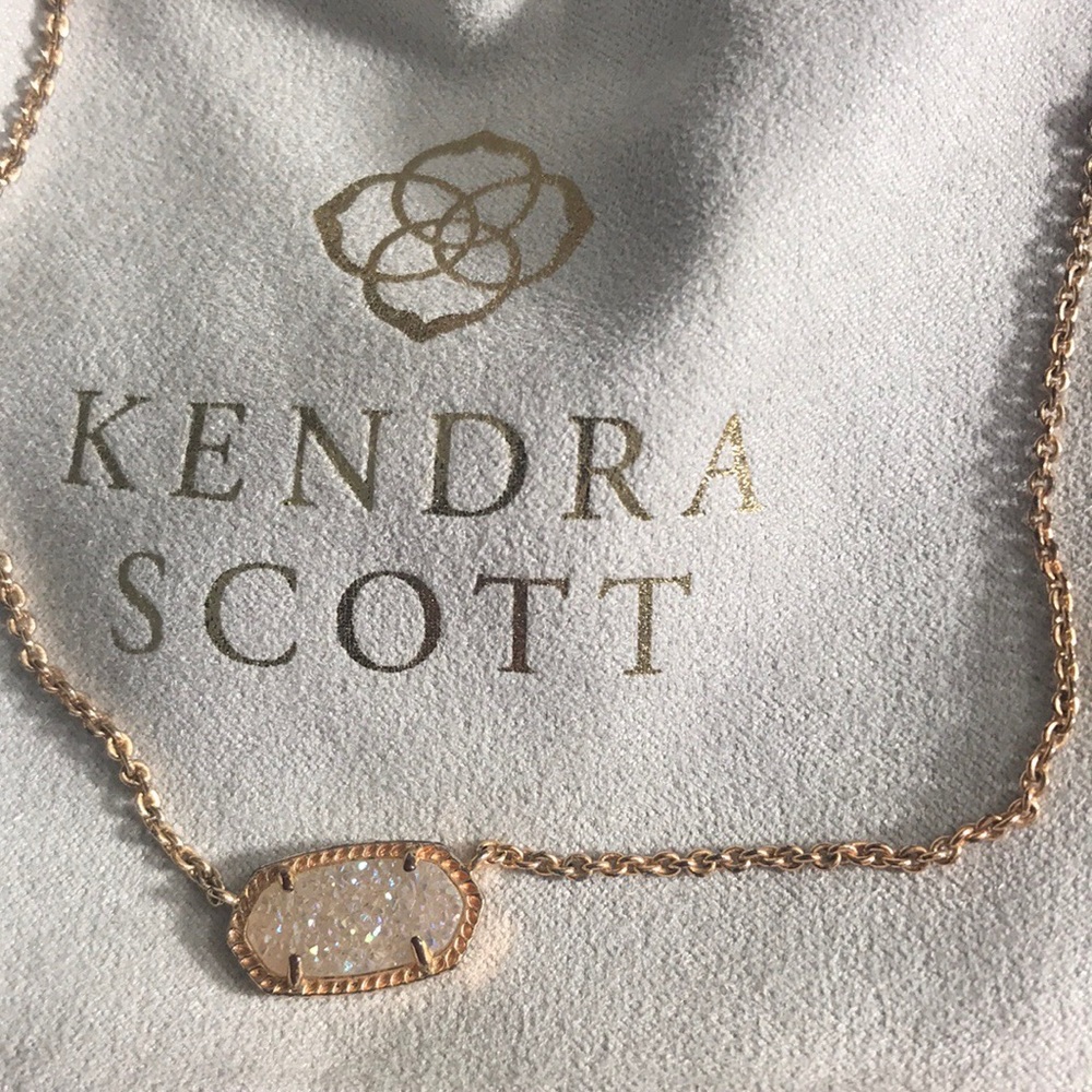 Rose Gold Kendra Scott with White Sparkly Stone